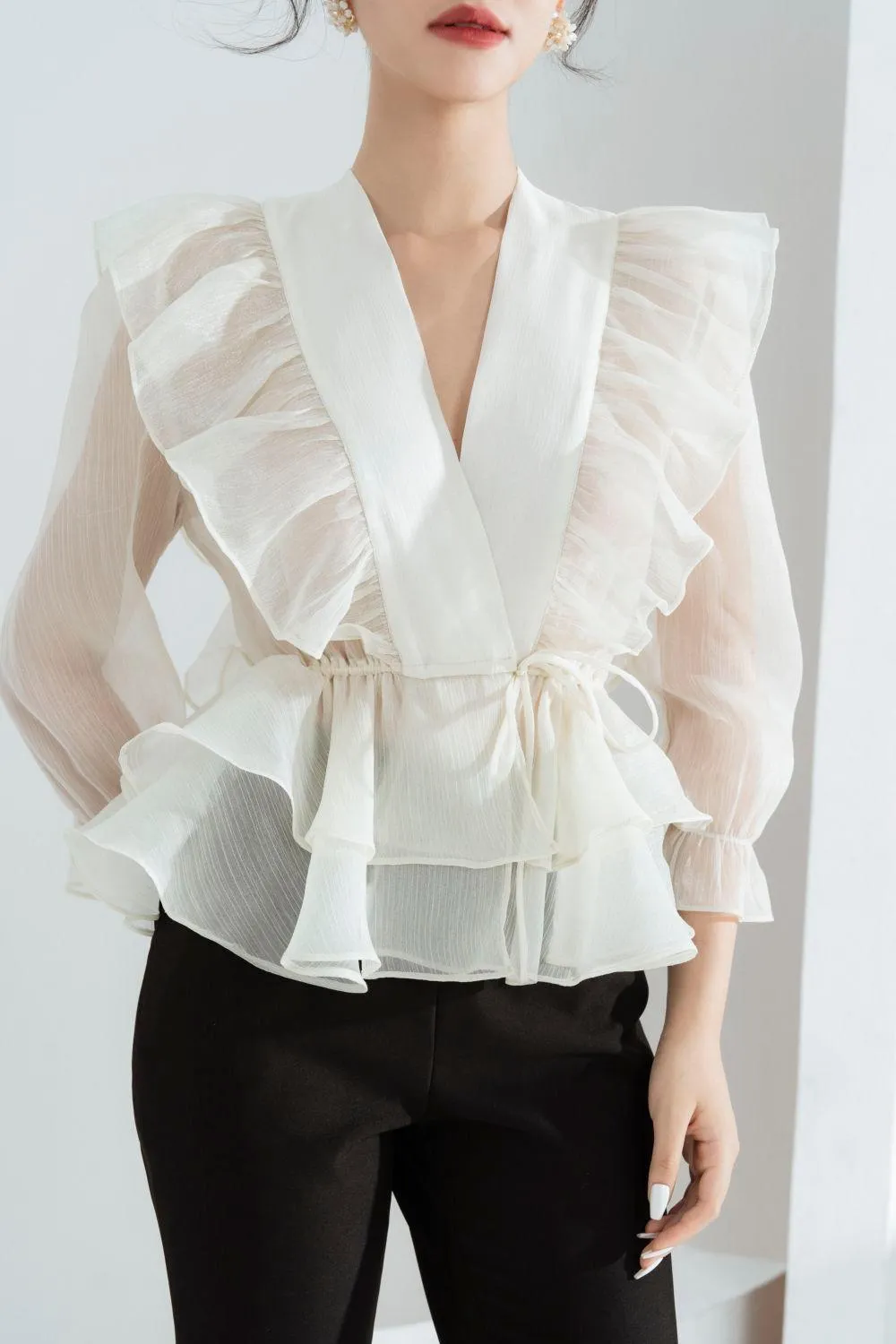 Luna Layered Ruffled Chiffon Shirt