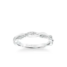 Marnie Contemporary Half Diamond Half Polished Twist Wedding Band