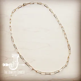 Matte Gold Large Chain Link Layering Necklace-22  inches 255o