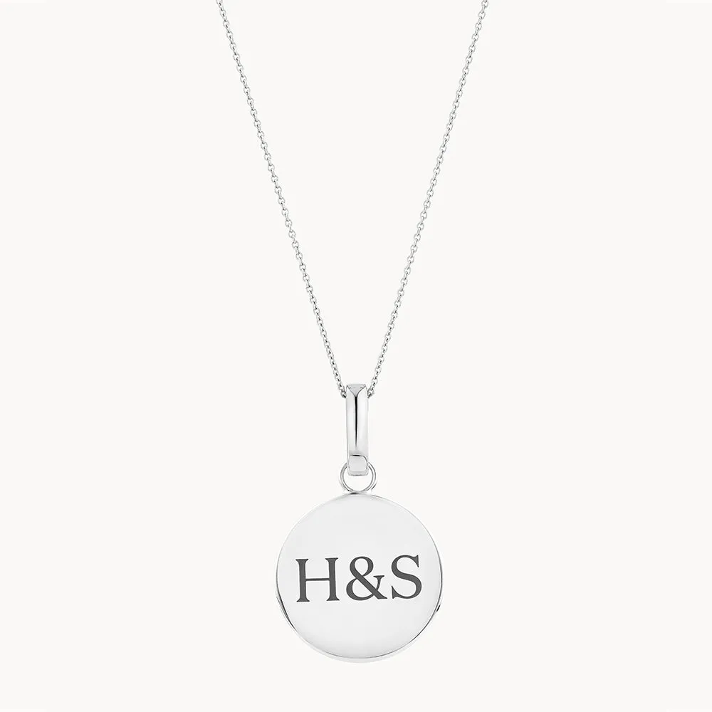 Maxi Engravable Disc Pendant in Silver