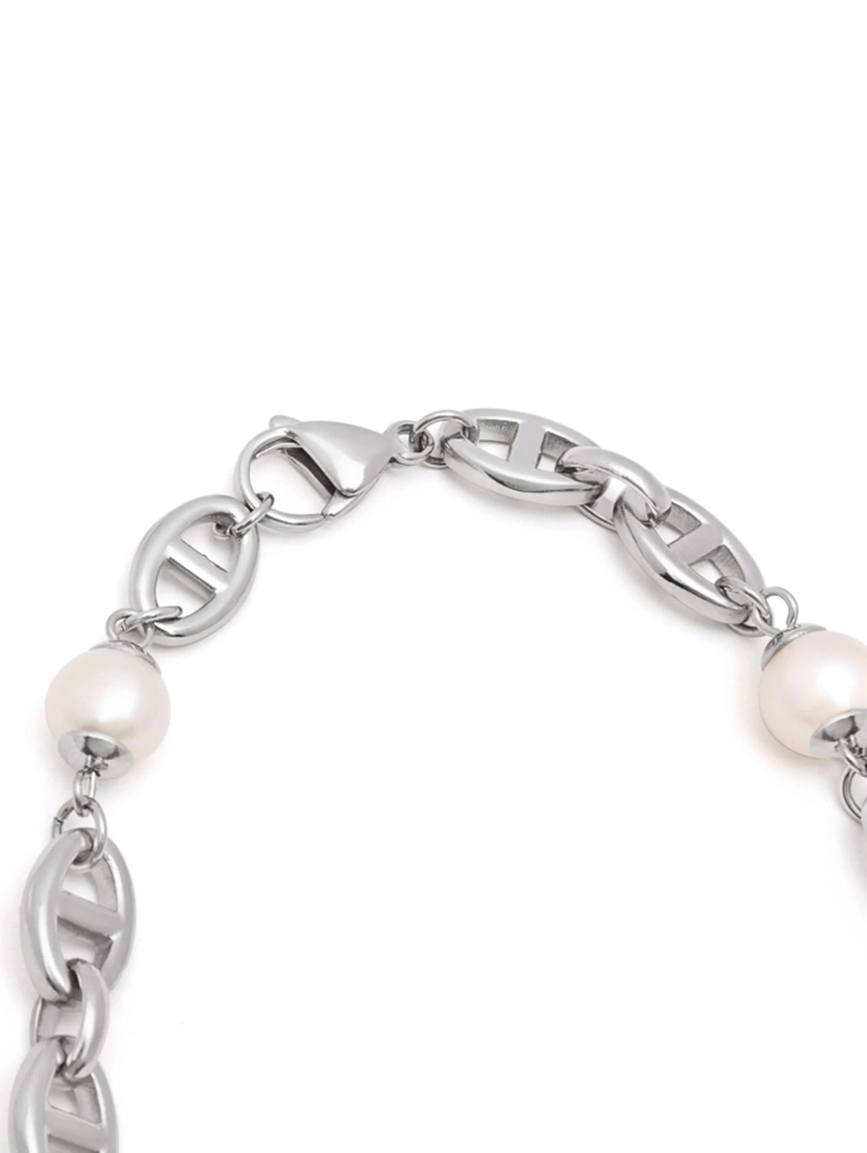 Men's Silver Mariner Chain with Pearls
