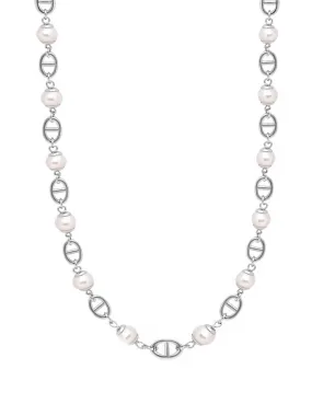 Men's Silver Mariner Chain with Pearls