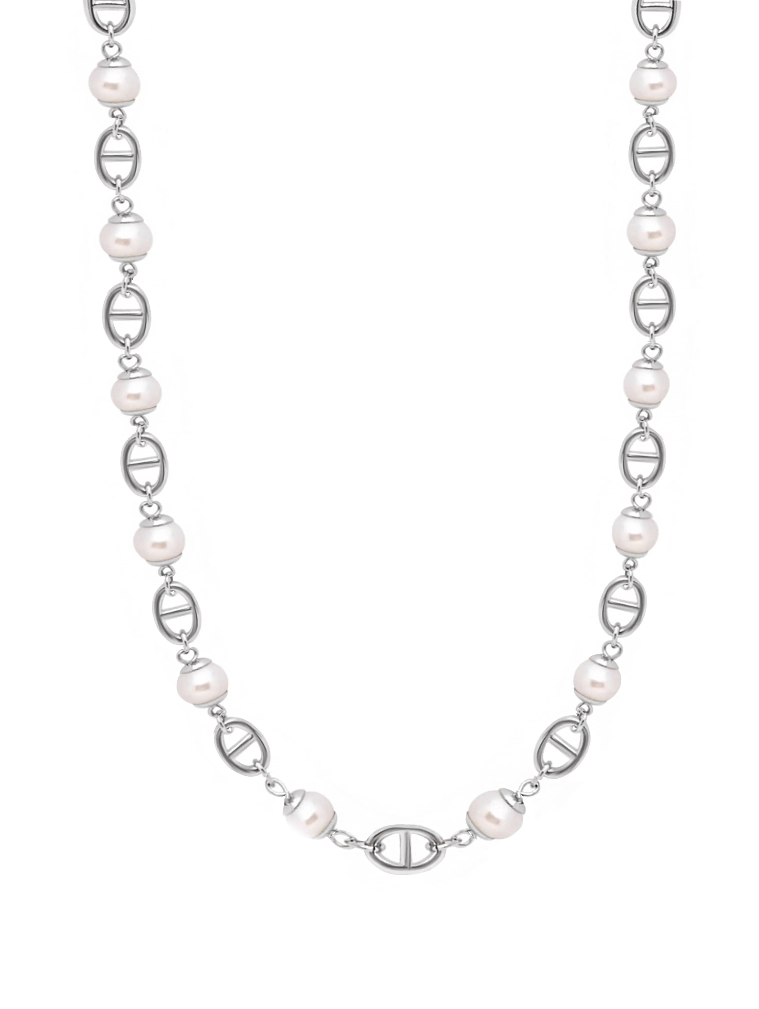 Men's Silver Mariner Chain with Pearls