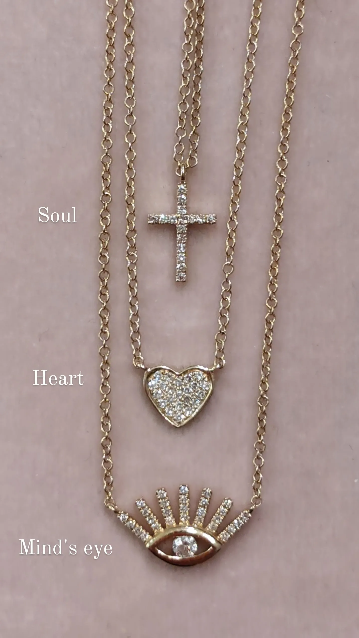 Mini Diamond Heart Necklace in 14k Gold