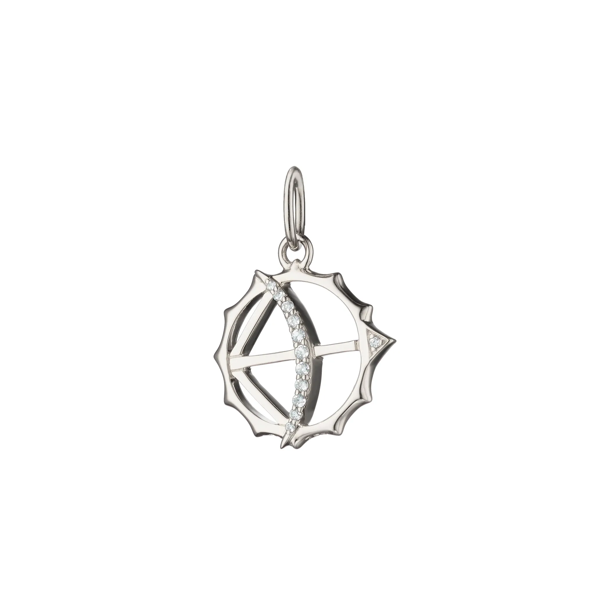 Mini "Apollo" Sterling Silver Charm with Sapphires - Strength