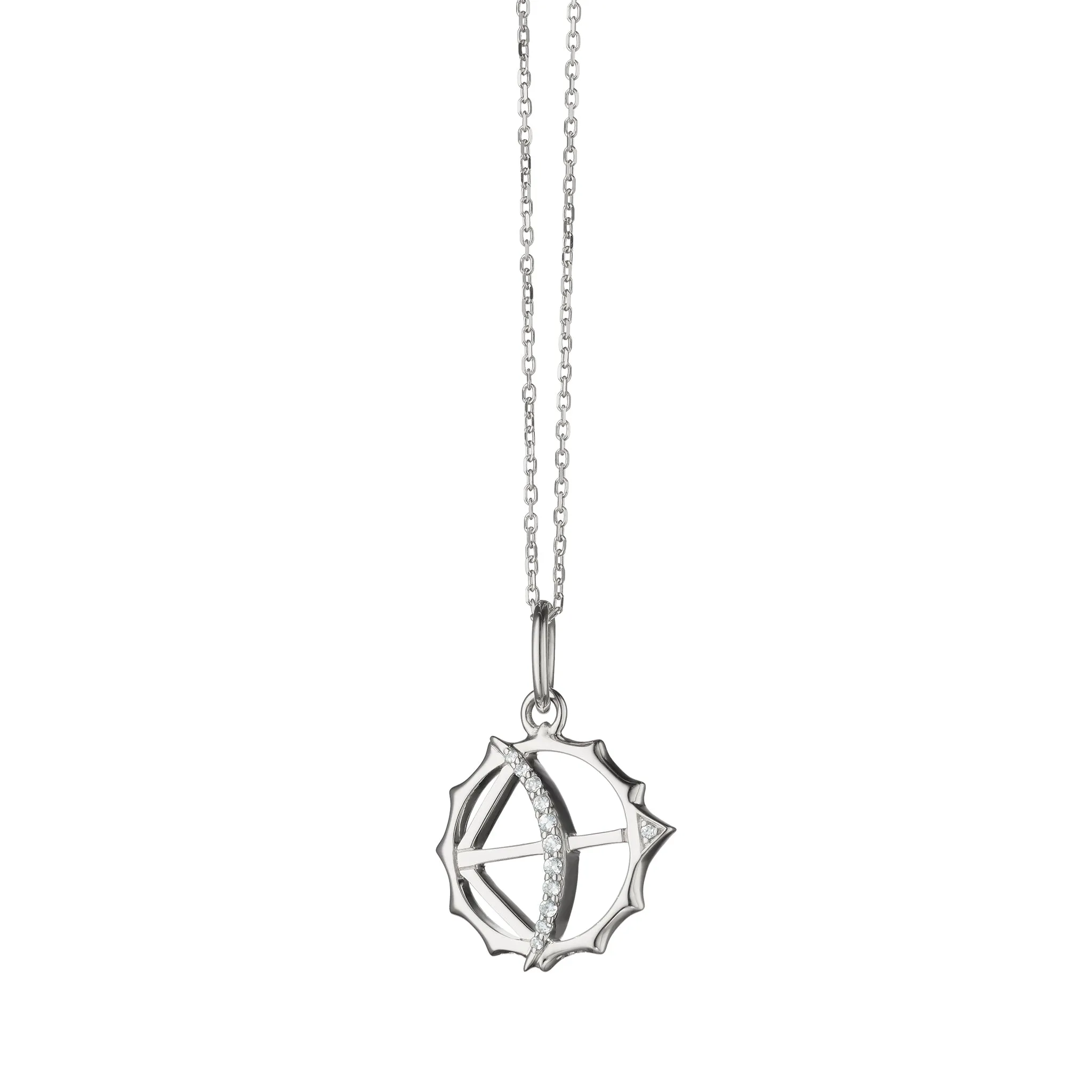 Mini "Apollo" Sterling Silver Charm with Sapphires - Strength