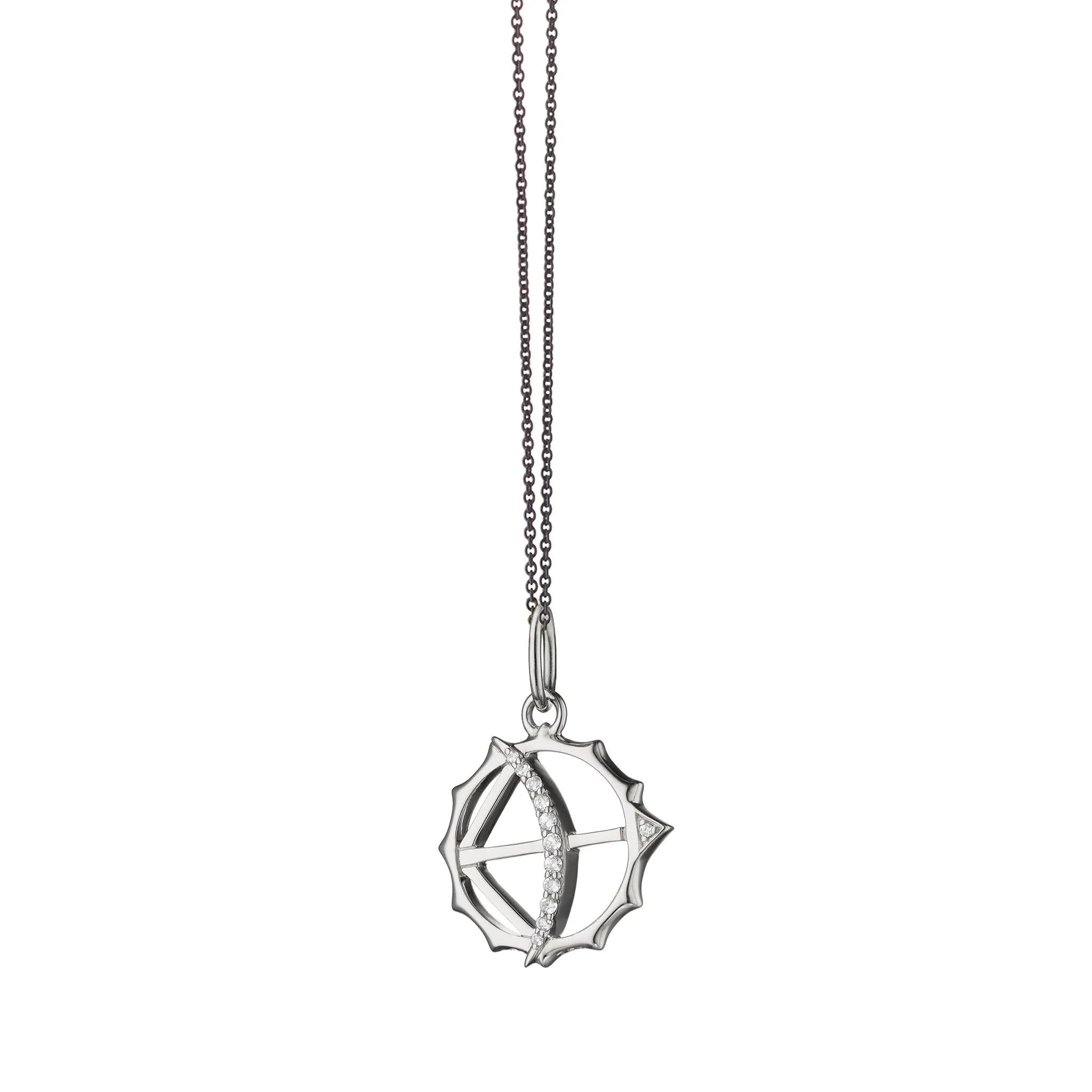 Mini "Apollo" Sterling Silver Charm with Sapphires - Strength