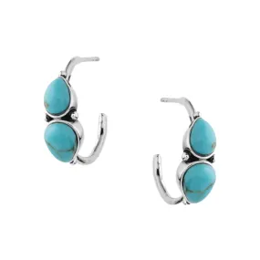 Mirrored Turquoise Hoop Earrings By Montana Silversmiths ER5720