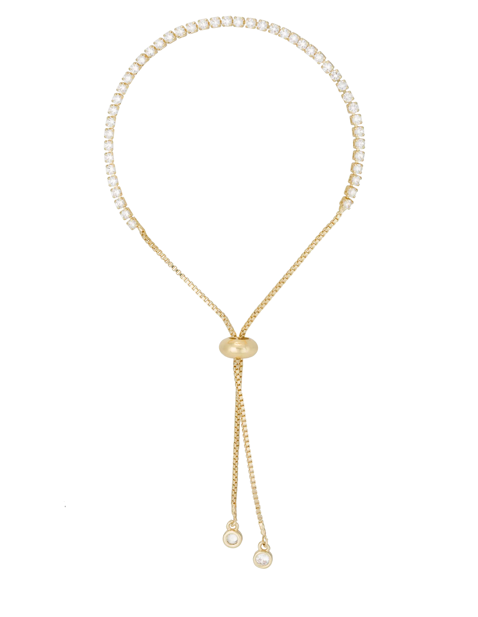 Mocha Adjustable Tennis Bracelet W/ CZ - Gold
