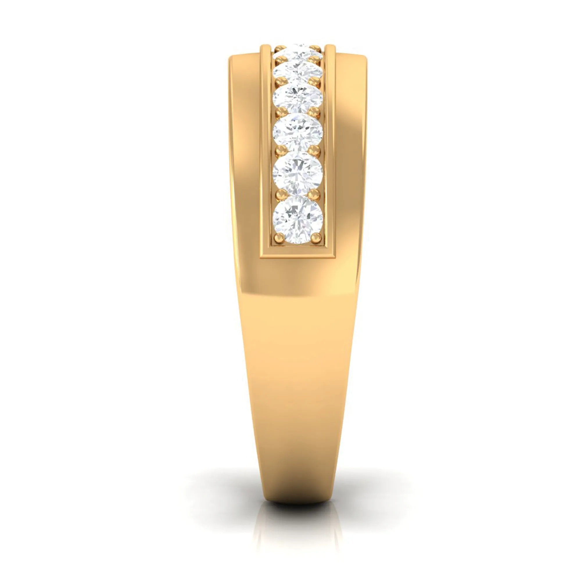 Natural Diamond Wedding Band in Prong Setting