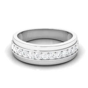 Natural Diamond Wedding Band in Prong Setting