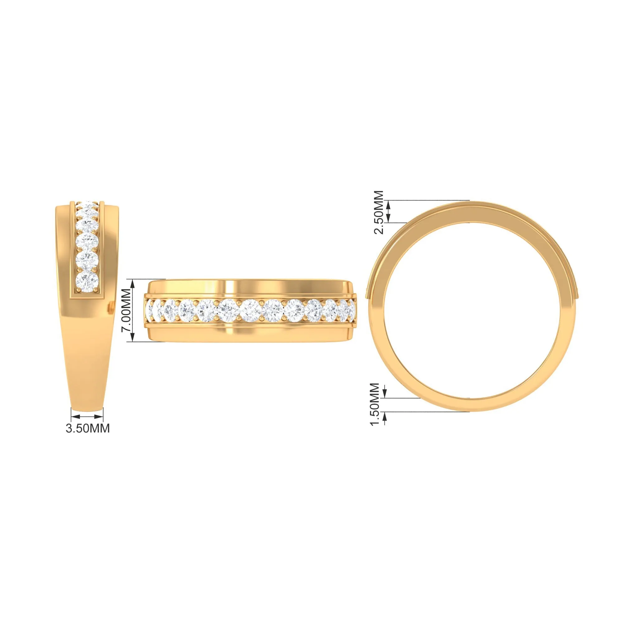 Natural Diamond Wedding Band in Prong Setting