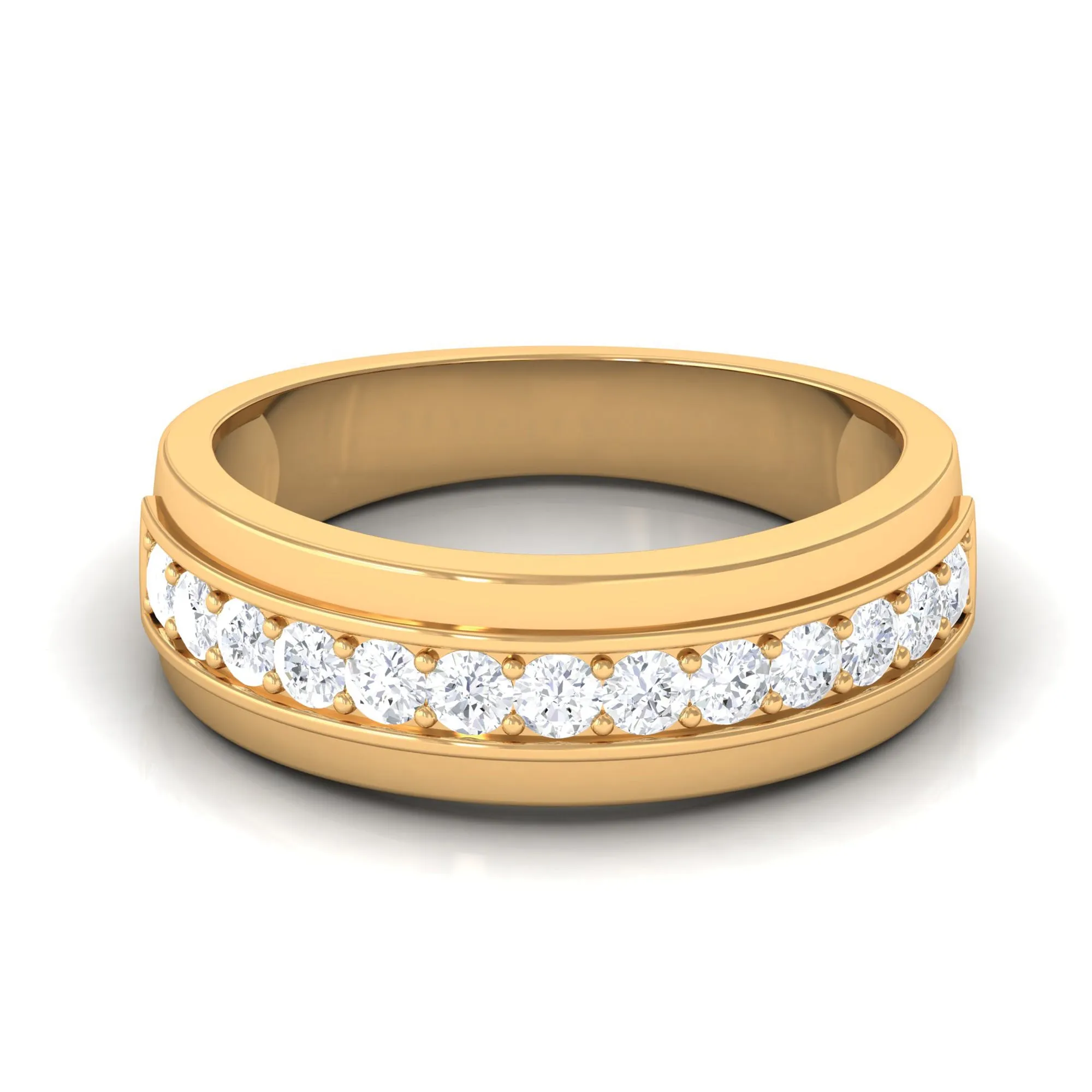 Natural Diamond Wedding Band in Prong Setting