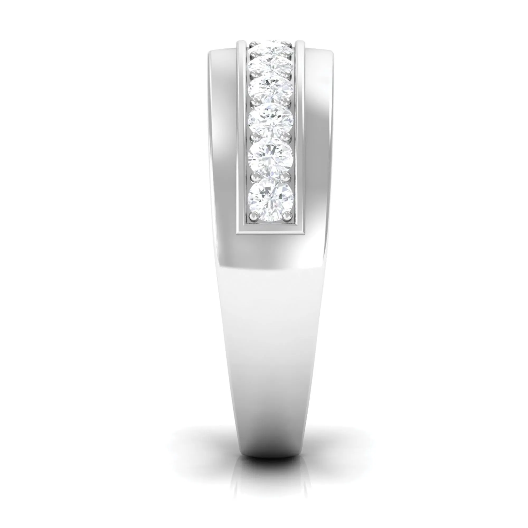Natural Diamond Wedding Band in Prong Setting
