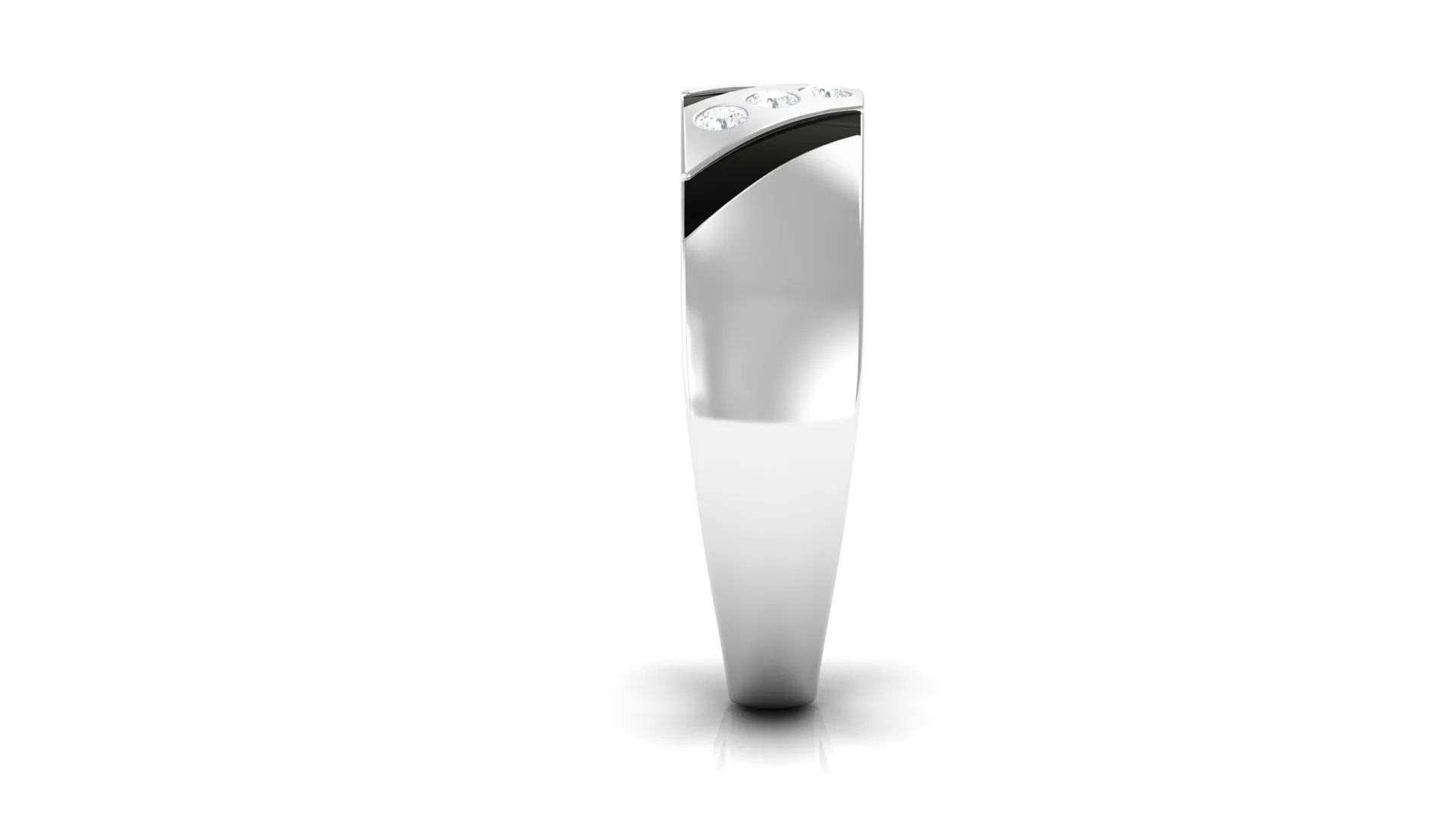 Natural Diamond Wedding Band with Enamel