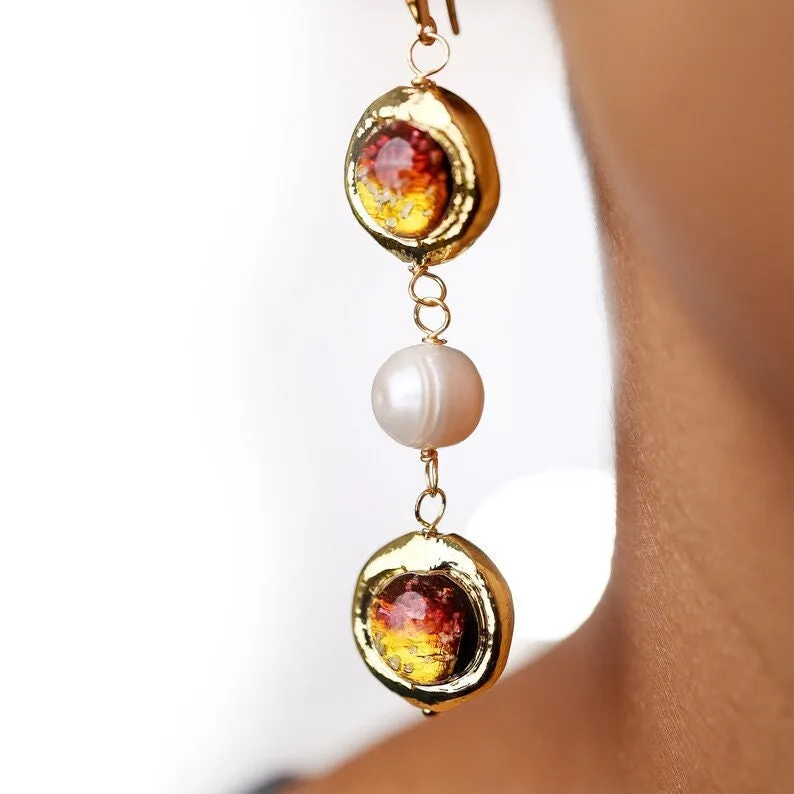 Natural Keshi pearl charm necklace