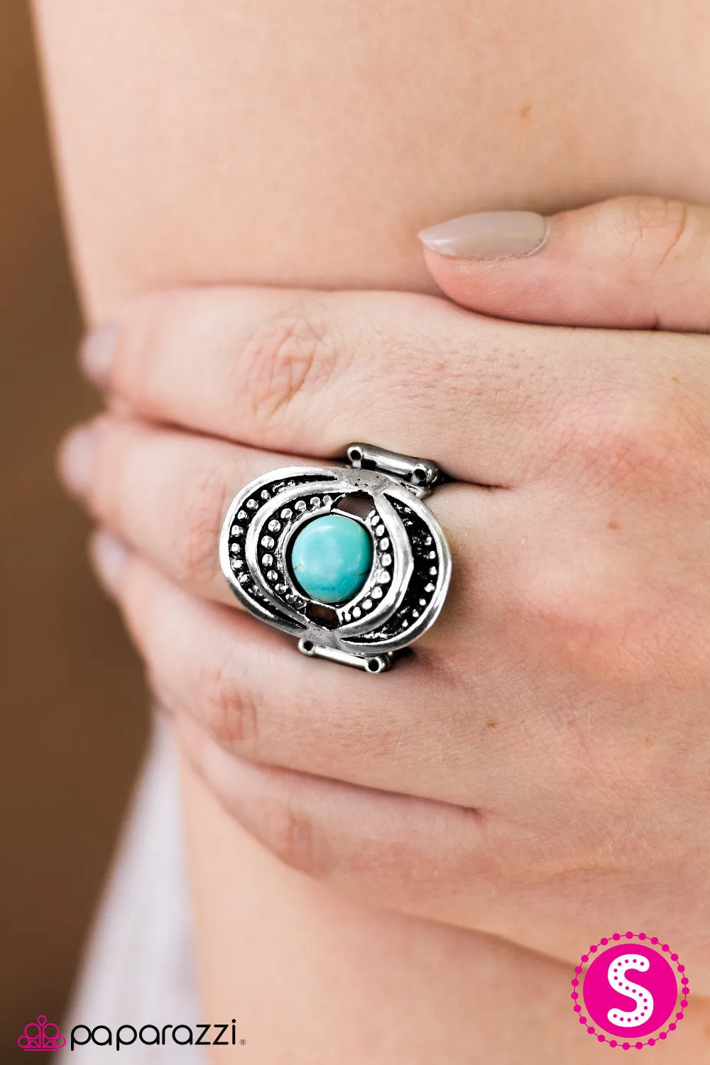 Open Door Jewelry - Cliffside Cabana - Blue Ring - Paparazzi Accessories