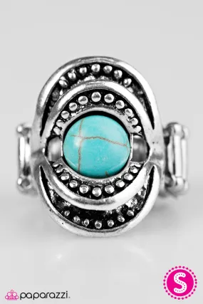 Open Door Jewelry - Cliffside Cabana - Blue Ring - Paparazzi Accessories