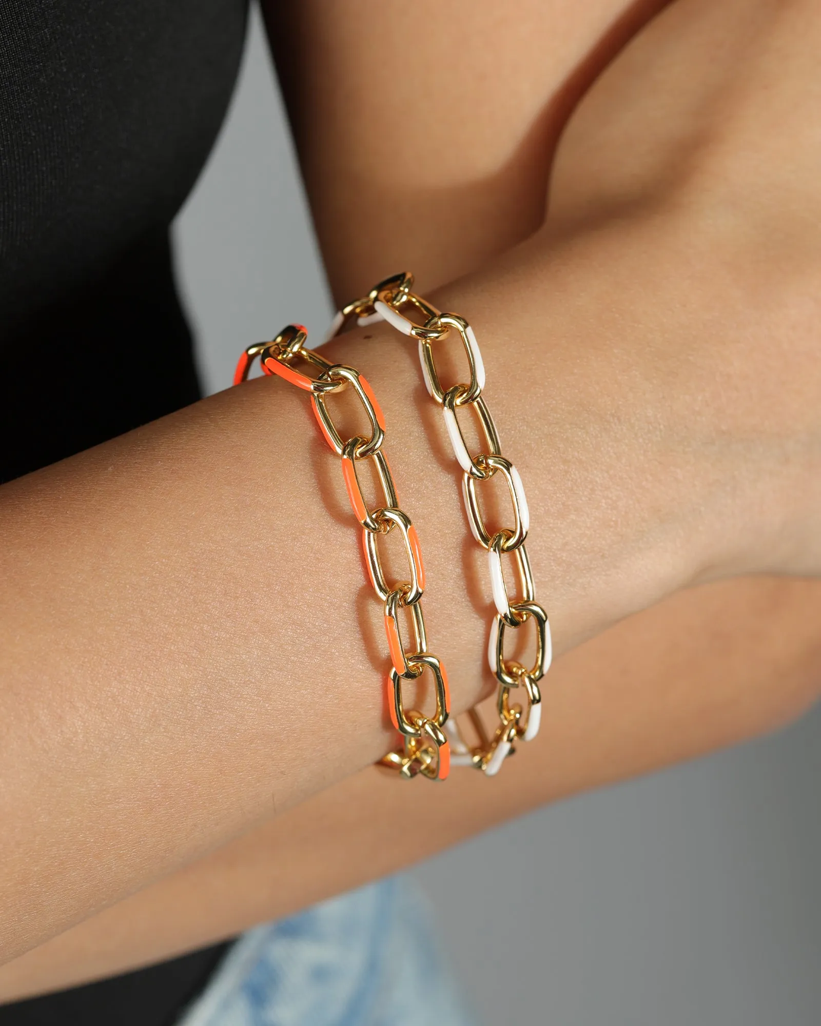 Oval Link Enamel Bracelet