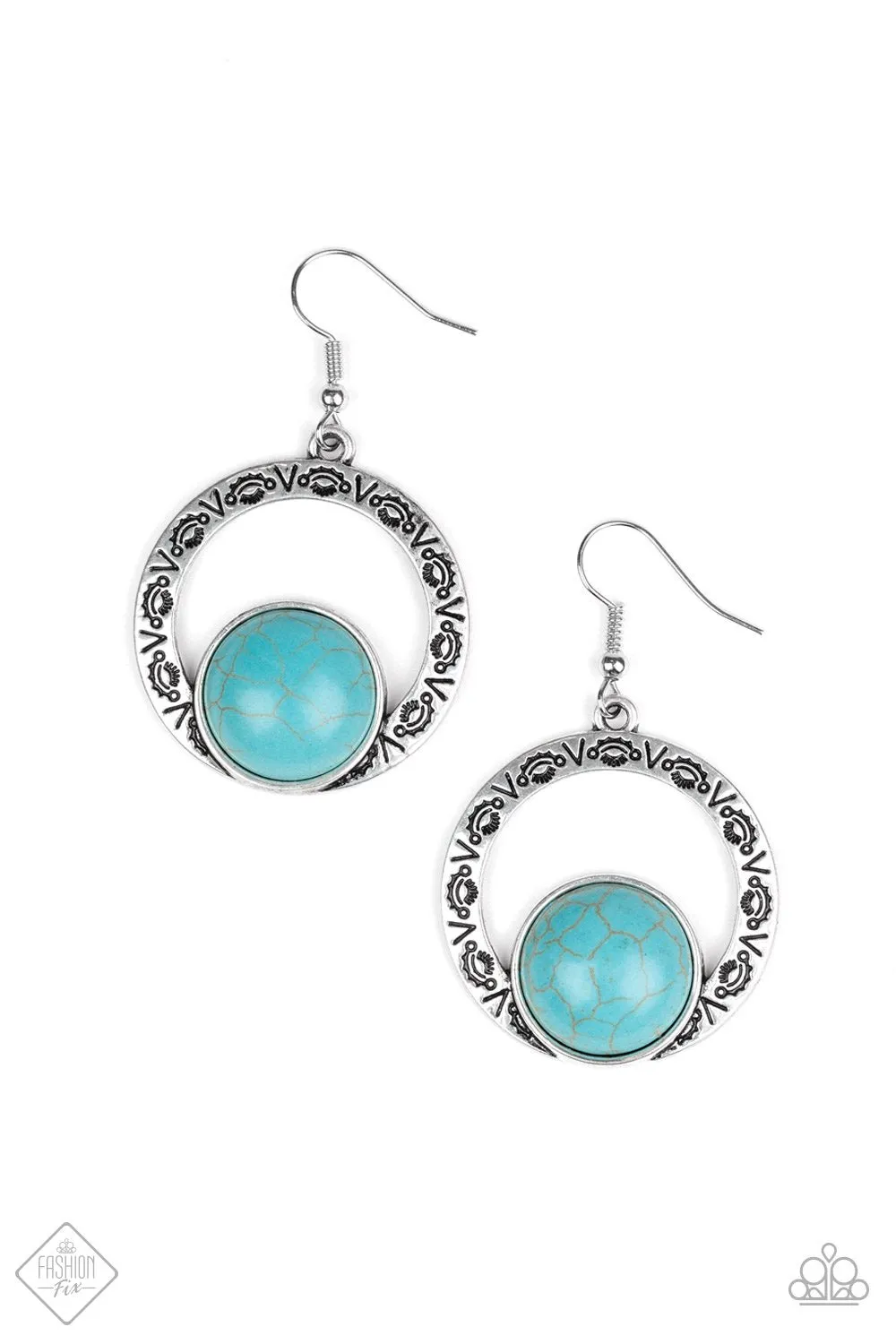 Paparazzi Accessories  - Mesa Mood #E109 Peg - Blue Earrings