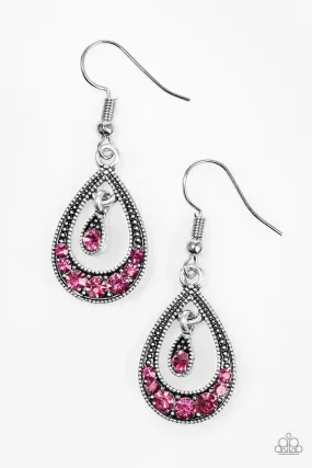 Paparazzi Earring ~ Downtown Princess - Pink