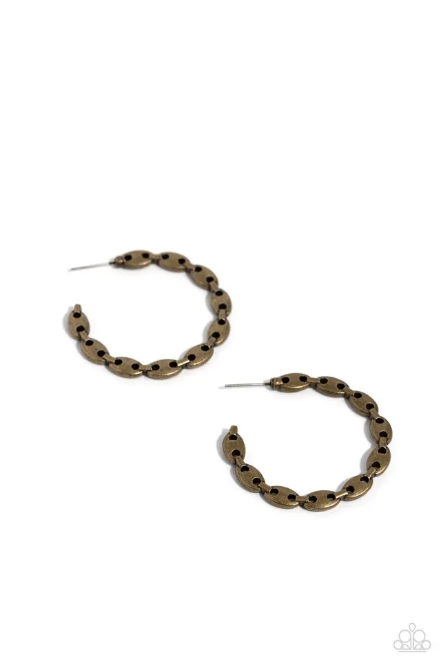 Paparazzi Earring ~ Impressive Innovation - Brass