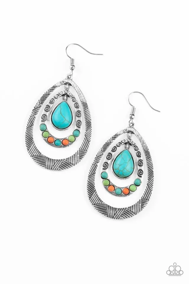Paparazzi Earring ~ Terra Teardrops - Multi