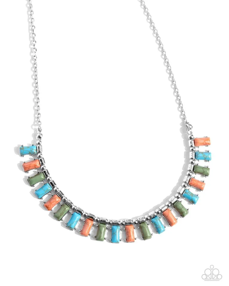 Paparazzi Necklace ~ Stony Shimmer - Blue