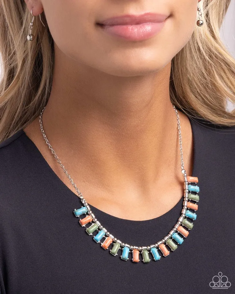 Paparazzi Necklace ~ Stony Shimmer - Blue