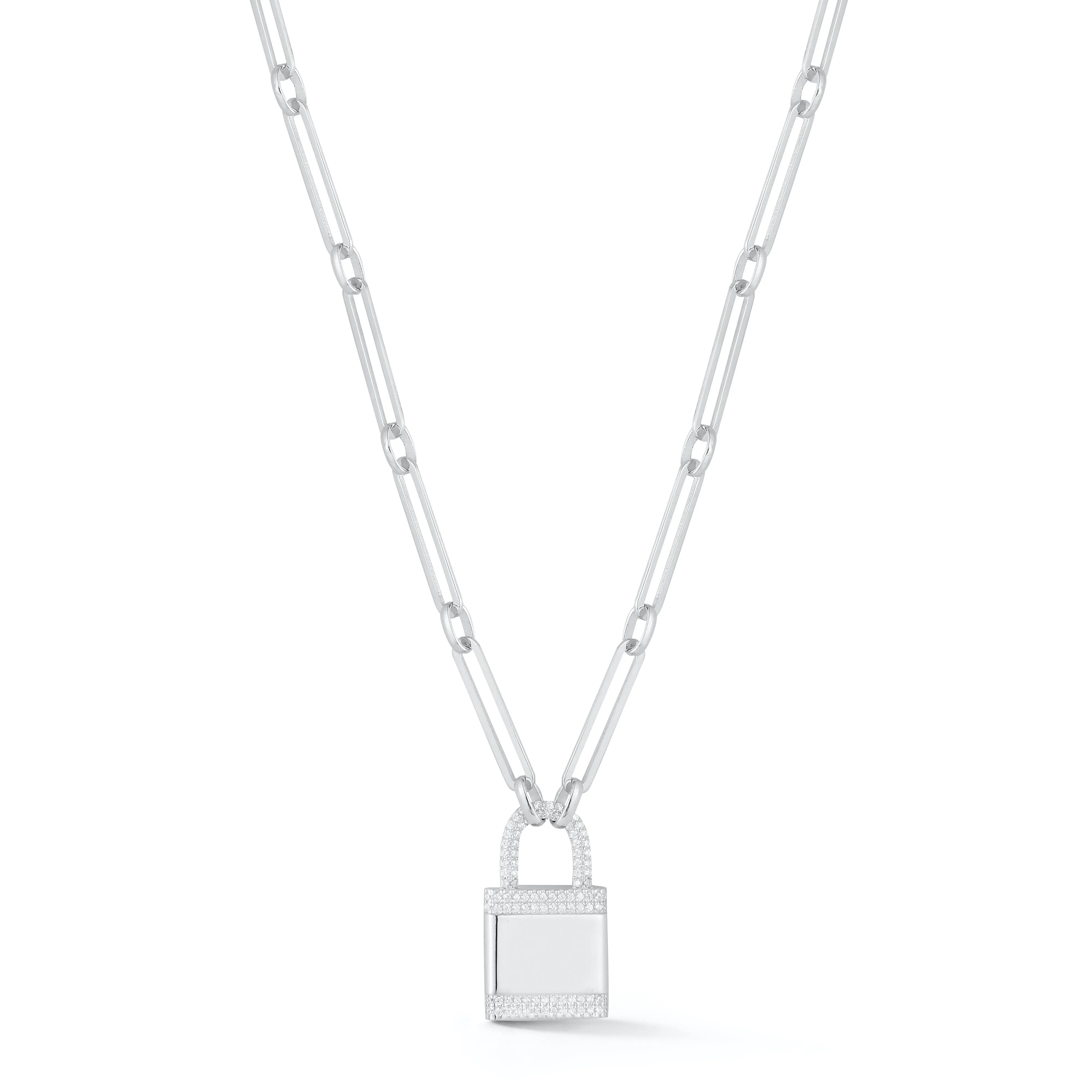 Paper Clip Padlock Necklace
