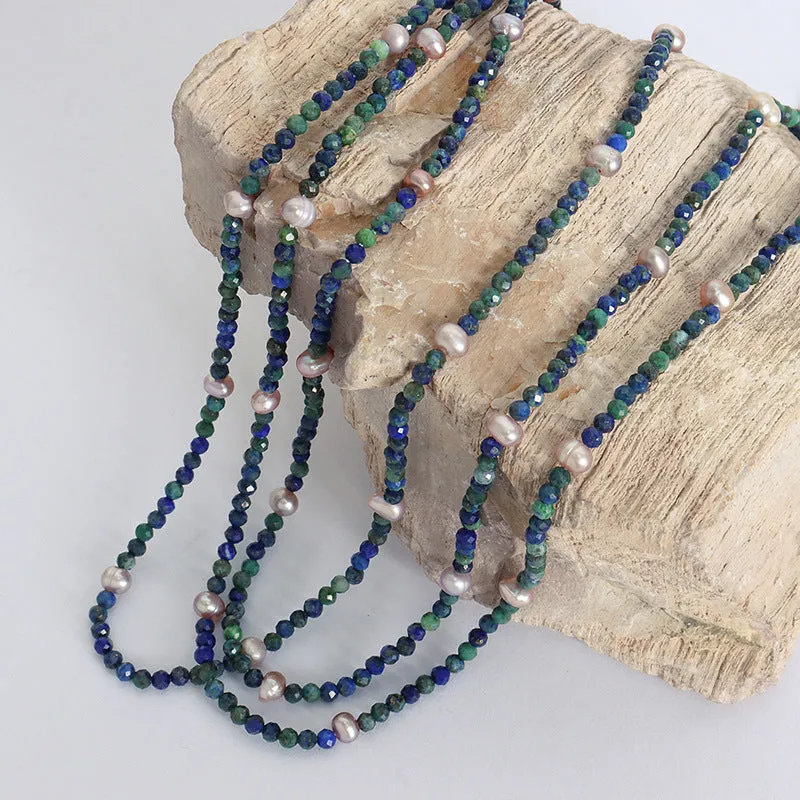 Pearl and Lapis Lazuli Necklace