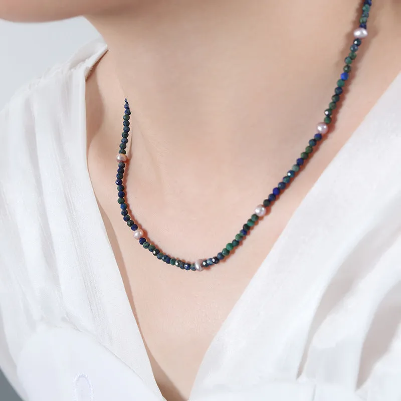 Pearl and Lapis Lazuli Necklace