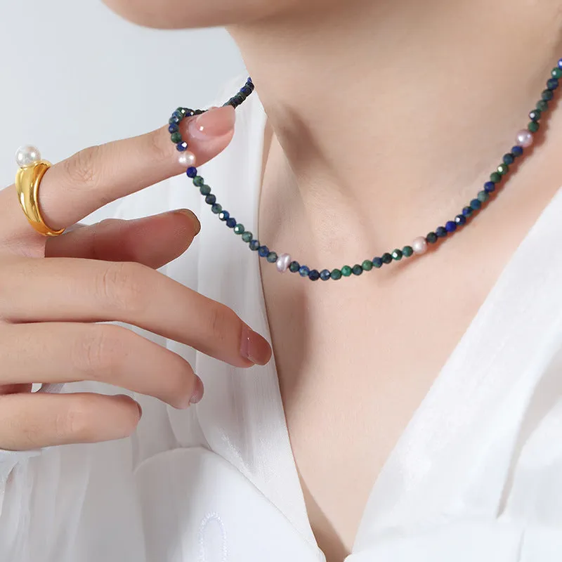 Pearl and Lapis Lazuli Necklace