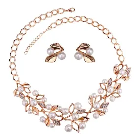 Pearl Studded Necklace Jewellery set with Earrings