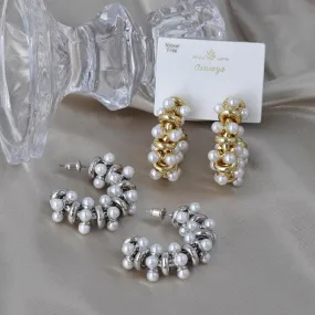 Pearlized Fancy Hoop Earrings