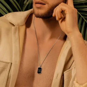 Personalized Name Leo Zodiac Mens Fashion Jewellery Gift Rectangle Pendant Necklace