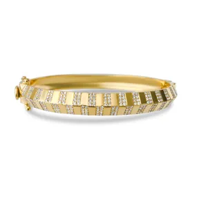Pinstripe Strength Knife Edge Diamond CHUBBY Bangle Bracelet