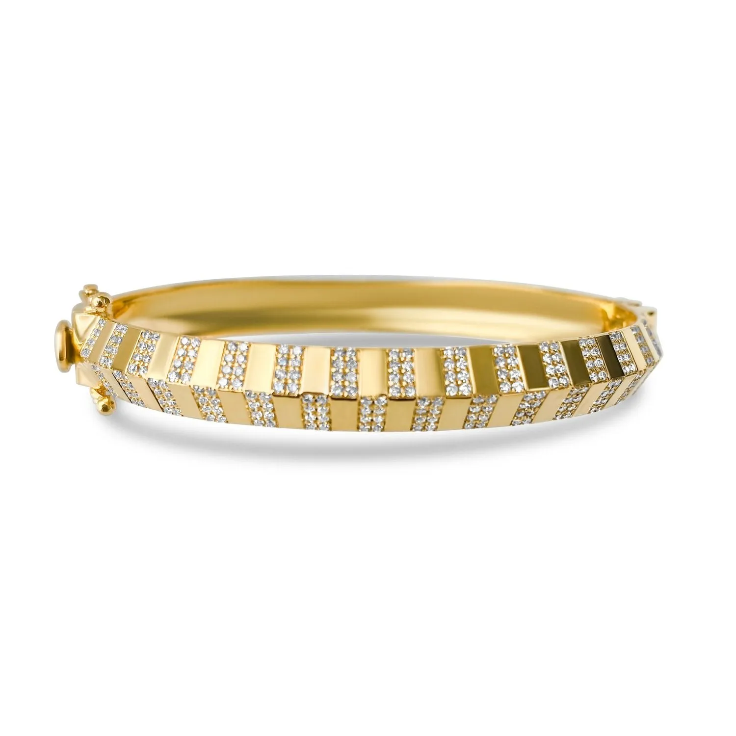 Pinstripe Strength Knife Edge Diamond CHUBBY Bangle Bracelet