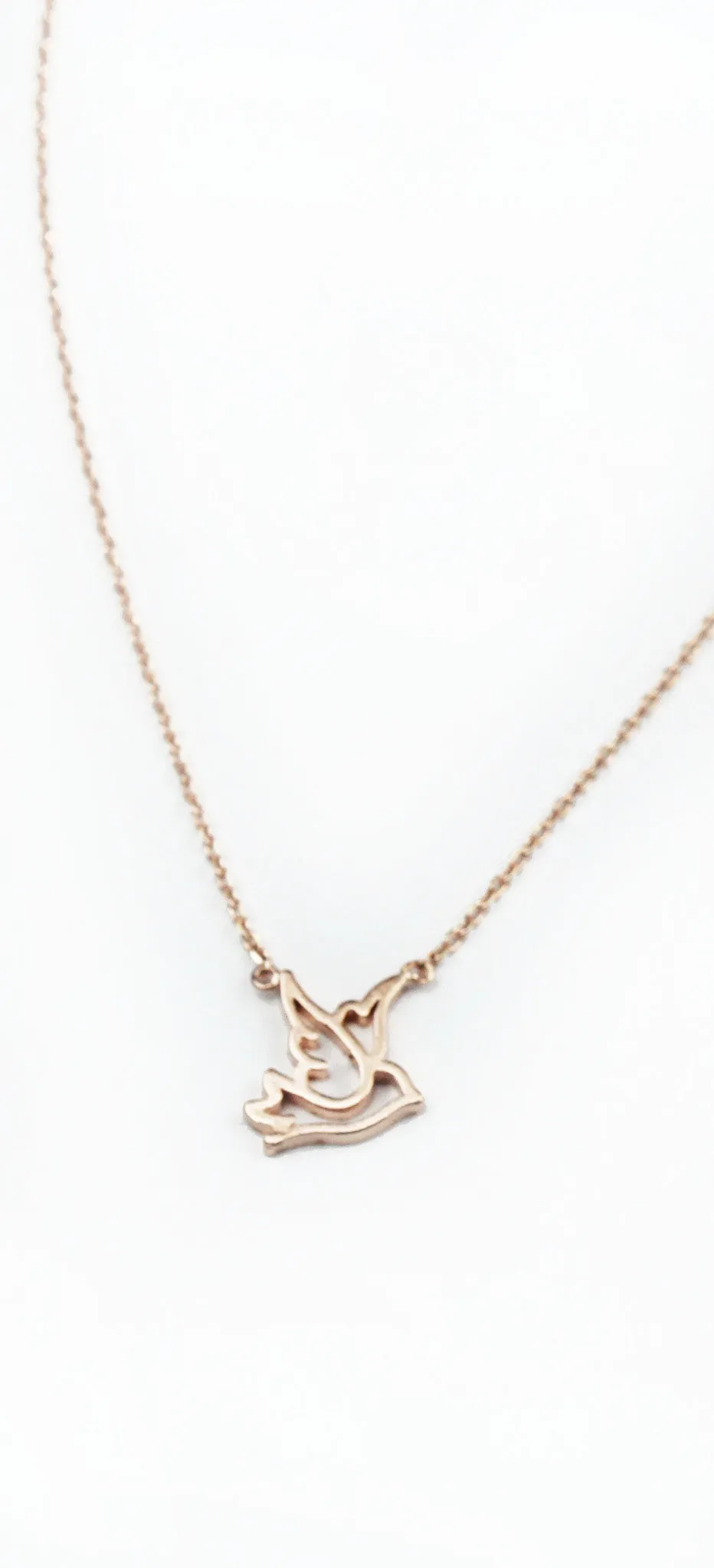 Pleasant Presence Rose Gold Bird Necklace