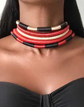 QALYUB Statement Tribal Multi-Coloured Choker