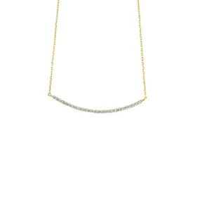 "Sparkle Bar" Cubic Zirconia Bar Pendant Necklace Sterling Silver