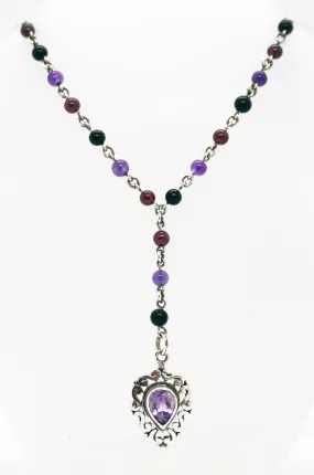 "Y" Style Gemstone Necklace