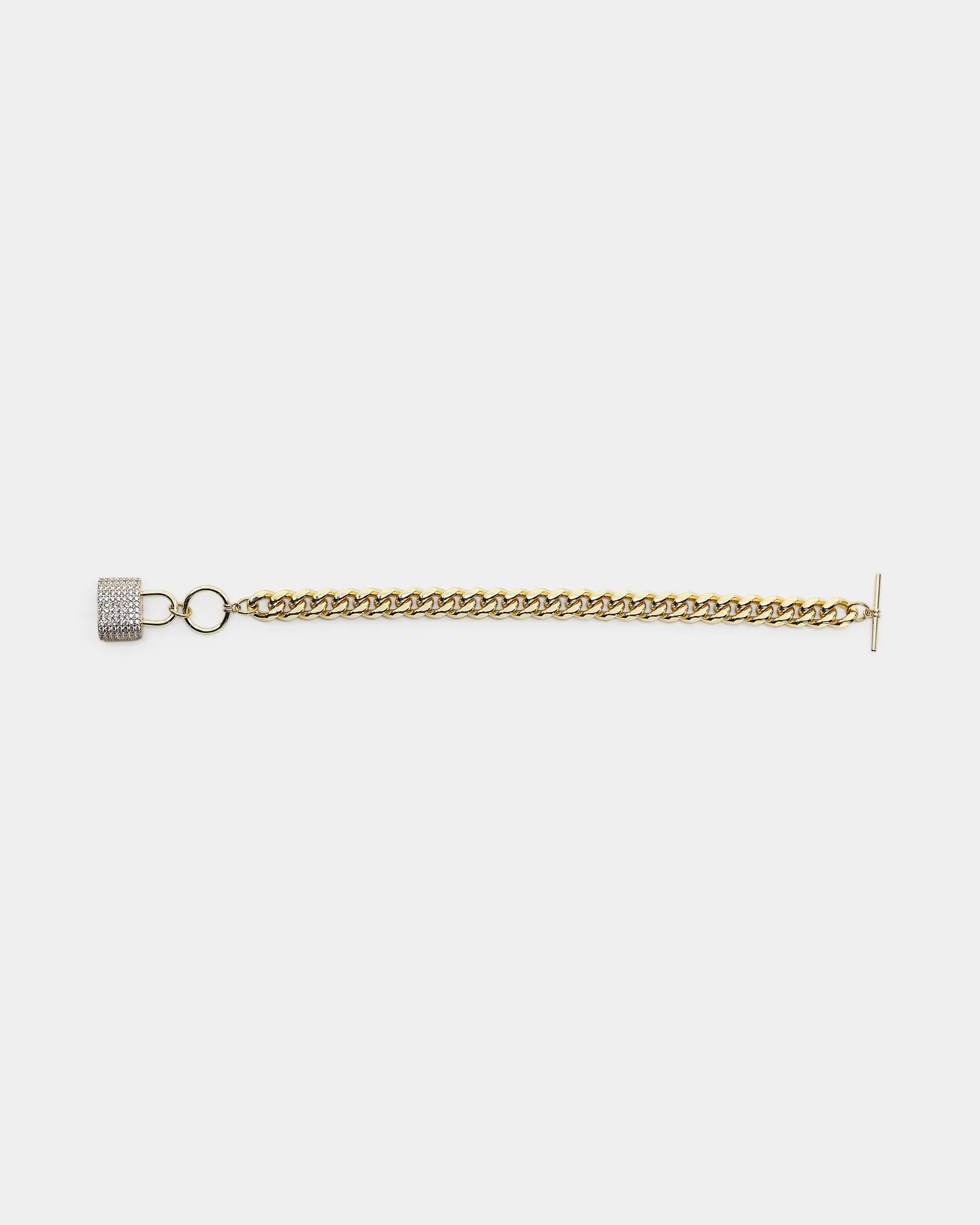 Raising Hell Women's Iced Padlock Bracelet Iced Gold