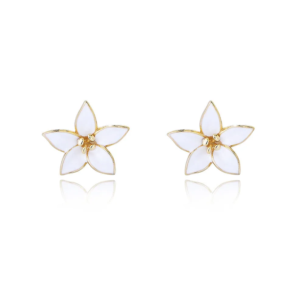 Retro Flowers Silver Studs Earrings for Women