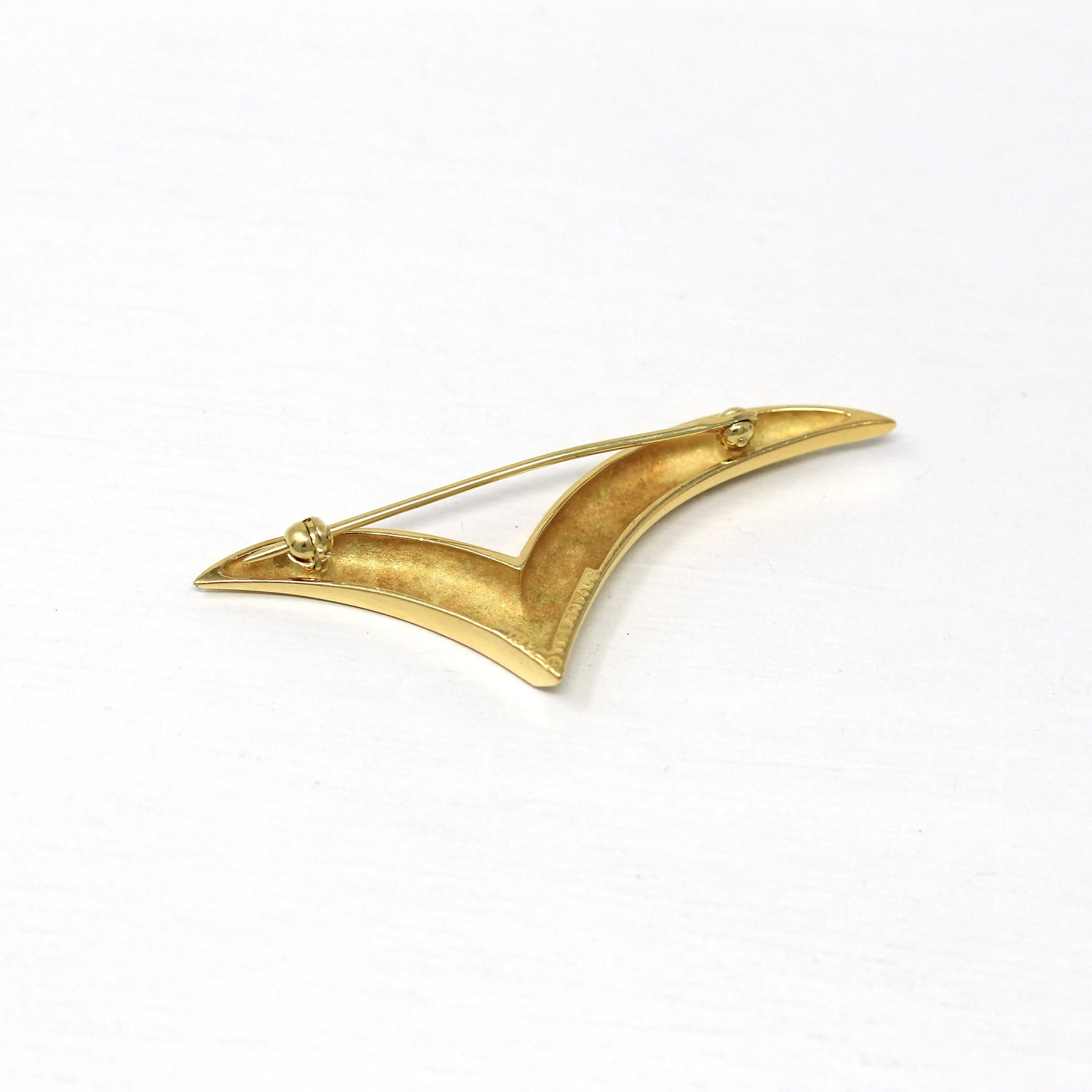 Sale - Tiffany & Co. Brooch - Estate 18k Yellow Gold Flying Seagull Wing Pin - Circa 1980s Era Tiffany's Statement Fashion Accessory Jewelry