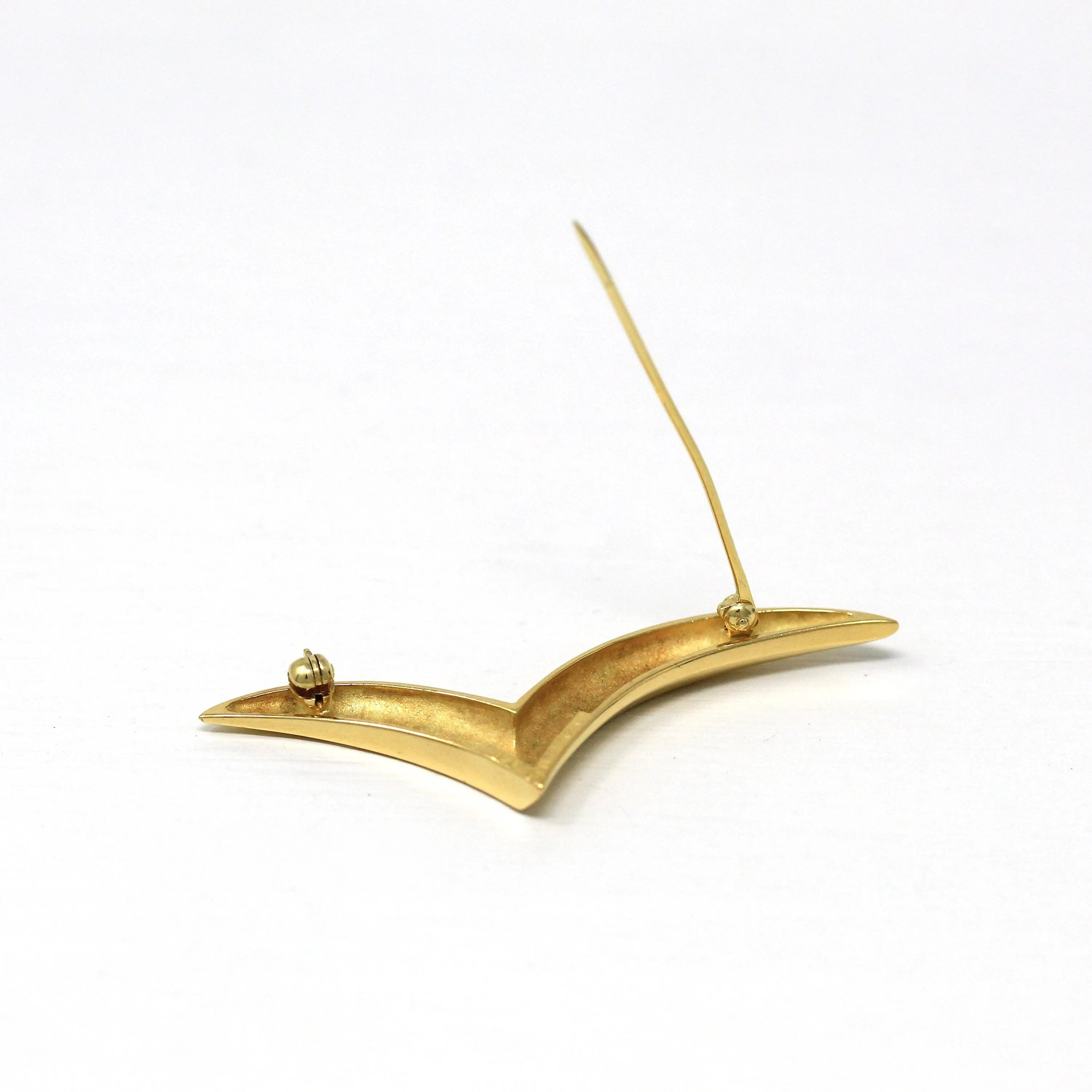 Sale - Tiffany & Co. Brooch - Estate 18k Yellow Gold Flying Seagull Wing Pin - Circa 1980s Era Tiffany's Statement Fashion Accessory Jewelry
