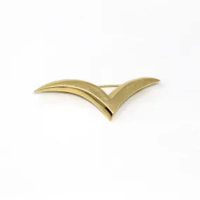 Sale - Tiffany & Co. Brooch - Estate 18k Yellow Gold Flying Seagull Wing Pin - Circa 1980s Era Tiffany's Statement Fashion Accessory Jewelry