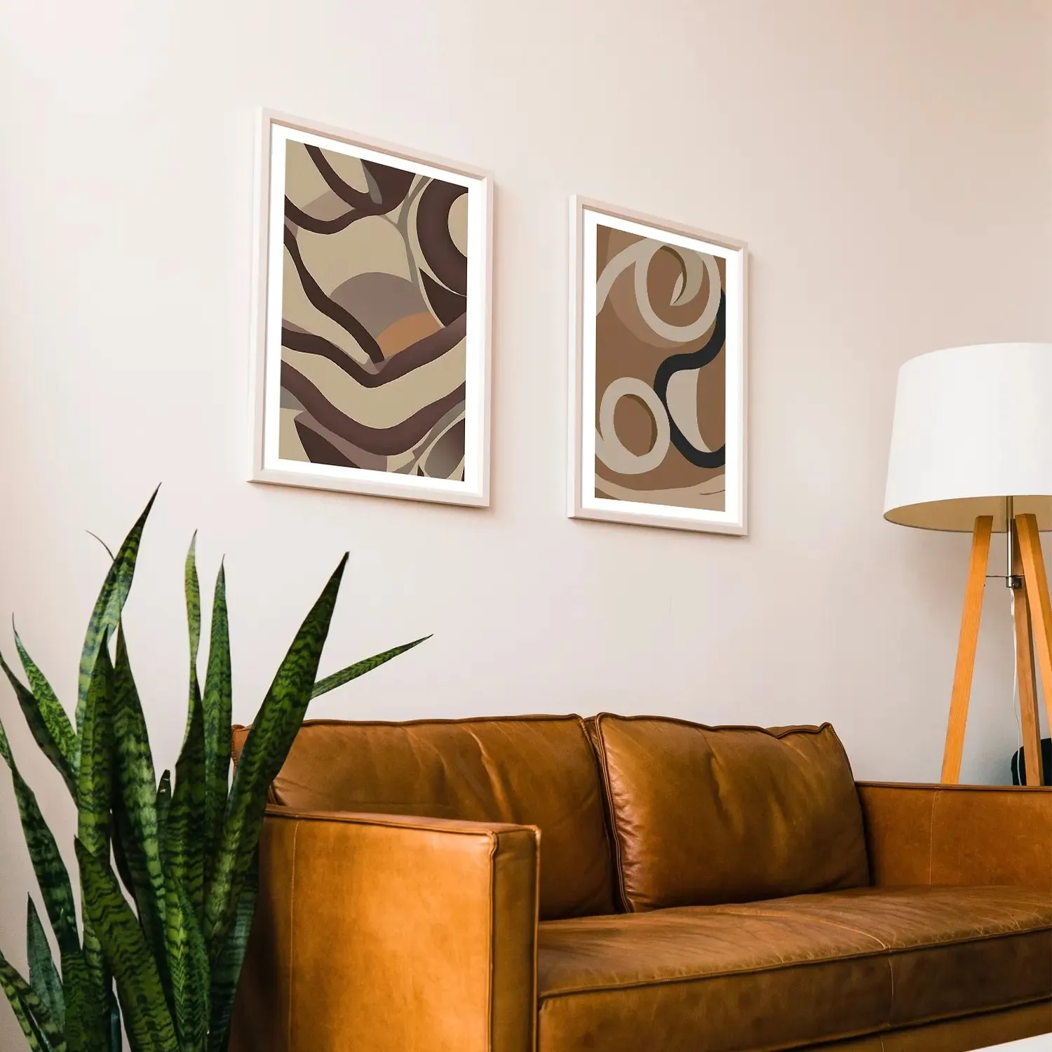 Shapes & Irregular Earthy BOHO Art- Set Of 2