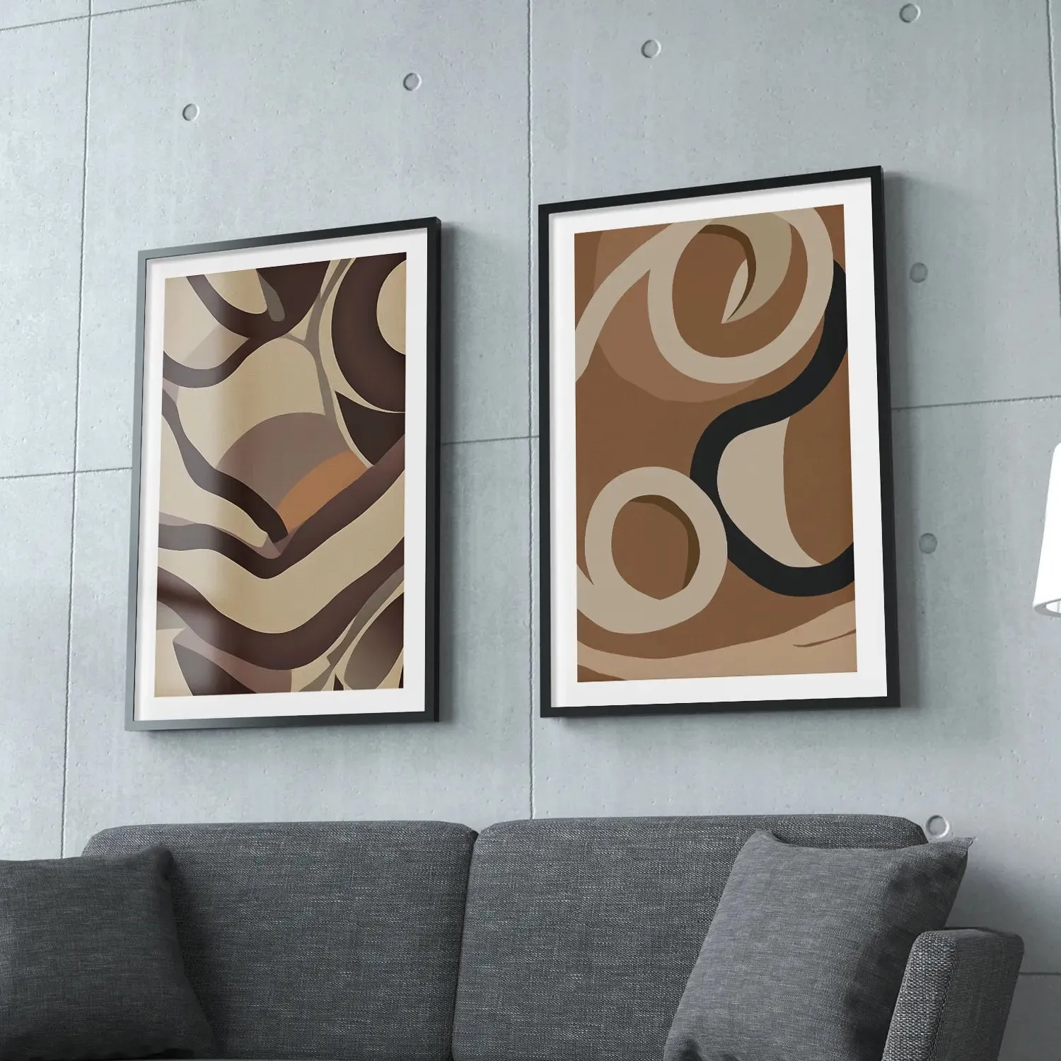 Shapes & Irregular Earthy BOHO Art- Set Of 2