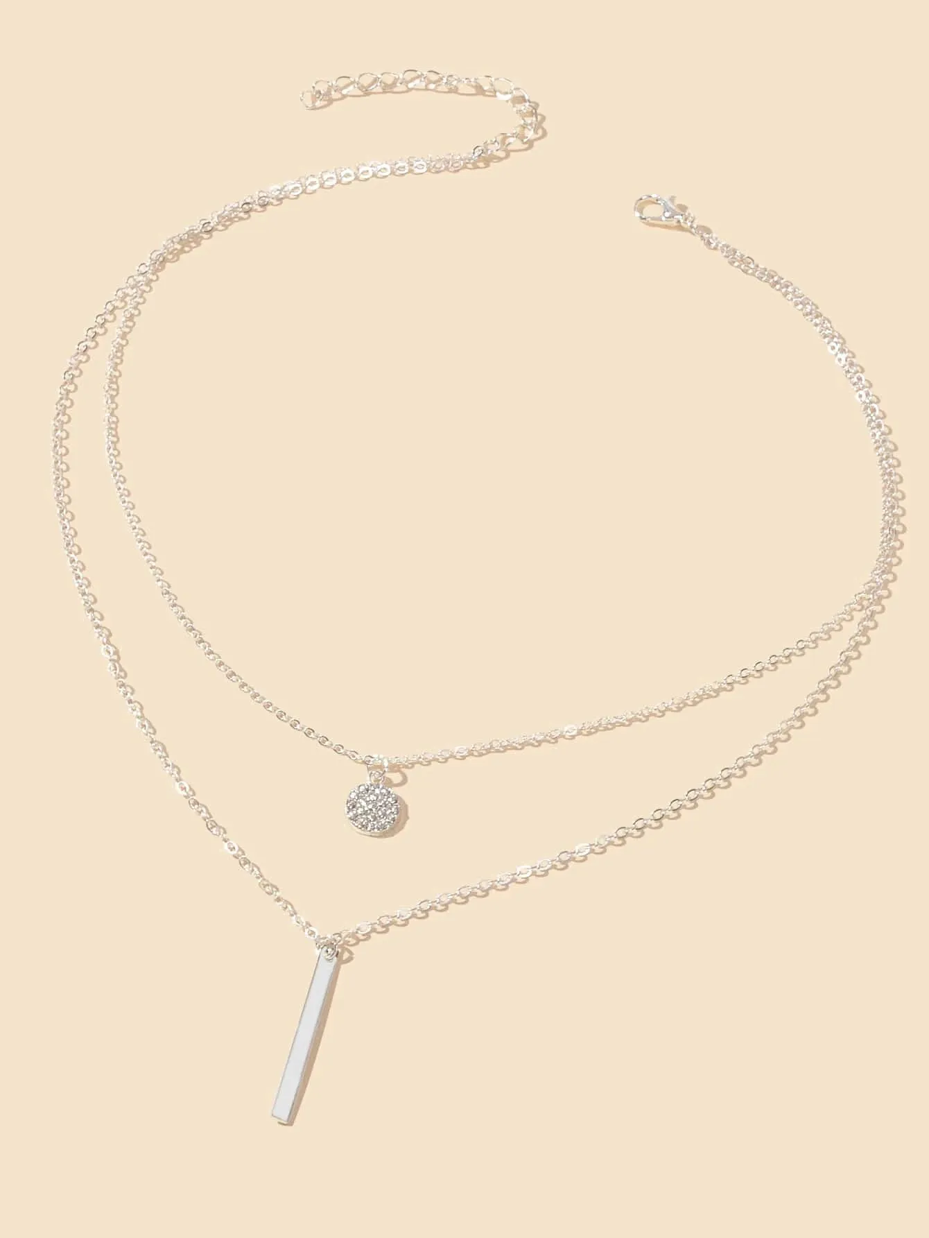 Shein Geometric Charm Layered Necklace